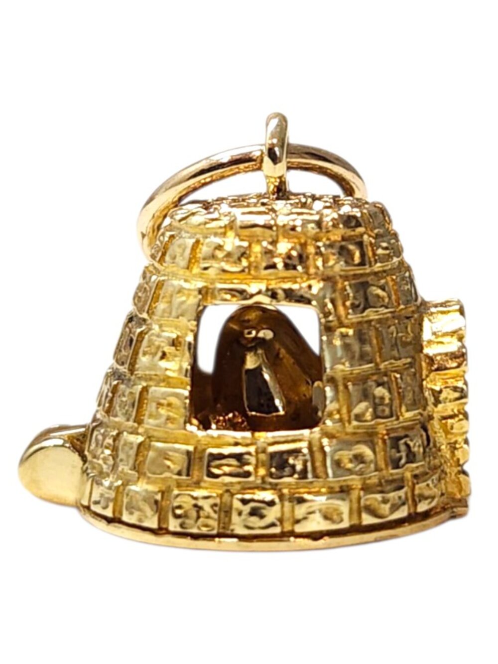14K Yellow Gold Penguins & Igloo Charm #25630